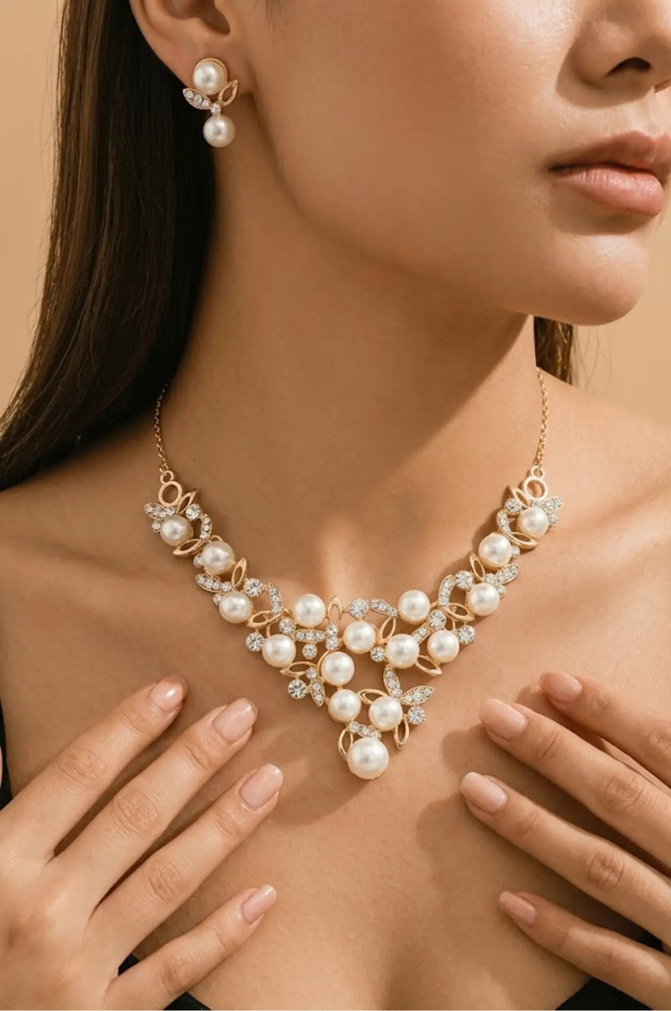 18K Gold Filled Pearl Fancy Set
